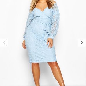Lace Off Shoulder Midi Dress